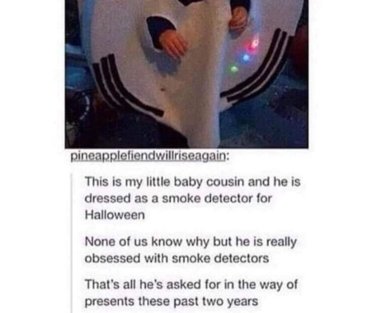 Kid with smoke detector costume